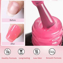 Nude Pink Quick Dry Nail Varnish - Pink Glitter Polish for Jelly Nails - Long Lasting, No UV Lamp Needed - DIY Christmas Nail Art for Kids At Home