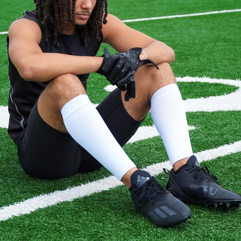 Hue Sky Blue Knitted Compression Calf Sleeves