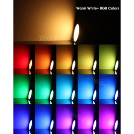 Noobibaba PAR36 LED Landscape Bulb 12V 7W Color Changing PAR36 LED Bulb Aluminum Body 12V-24V Ac/Dc 600lm G53 Base Spotlight Warm White+15 RGB Colors for Outdoor Landscape Lighting 1-Count