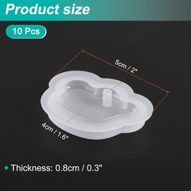 uxcell 10 Pcs Crown Resin Keychain Moulds, Silicone Epoxy Mould Kit with Hole for Pendant Keychains Ornament Jewelry Art Crafts Making DIY Crafts, White