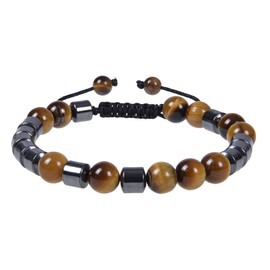 GelConnie Mens Beaded Bracelets Anxiety Relief Bracelet 8mm Natural Stone Healing Bracelet Stress Relief Yoga Beads Anxiety Bracelet Black Bead Bracelet for Men