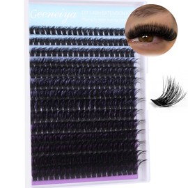 Geeneiya 80D Lash Clusters Full Lash Extensions Volume Cluster Lashes Thick Cluster Eyelash Extensions Individual Eyelashes 280Pcs Wispy Fake Lashes for Beginners