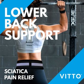 VITTO Sciatica Pain Relief Belt - Lower Back Support for Women and Men - Back Pain Belt for Nerve Pain, Sacroiliac Joints and Hip Pain Relief