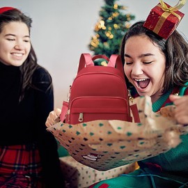 Mini Backpack Purse for Women, Lightweight Small Backpacks Rucksack Waterproof Casual Travel Daily Daypack for Girls Womens (Red)