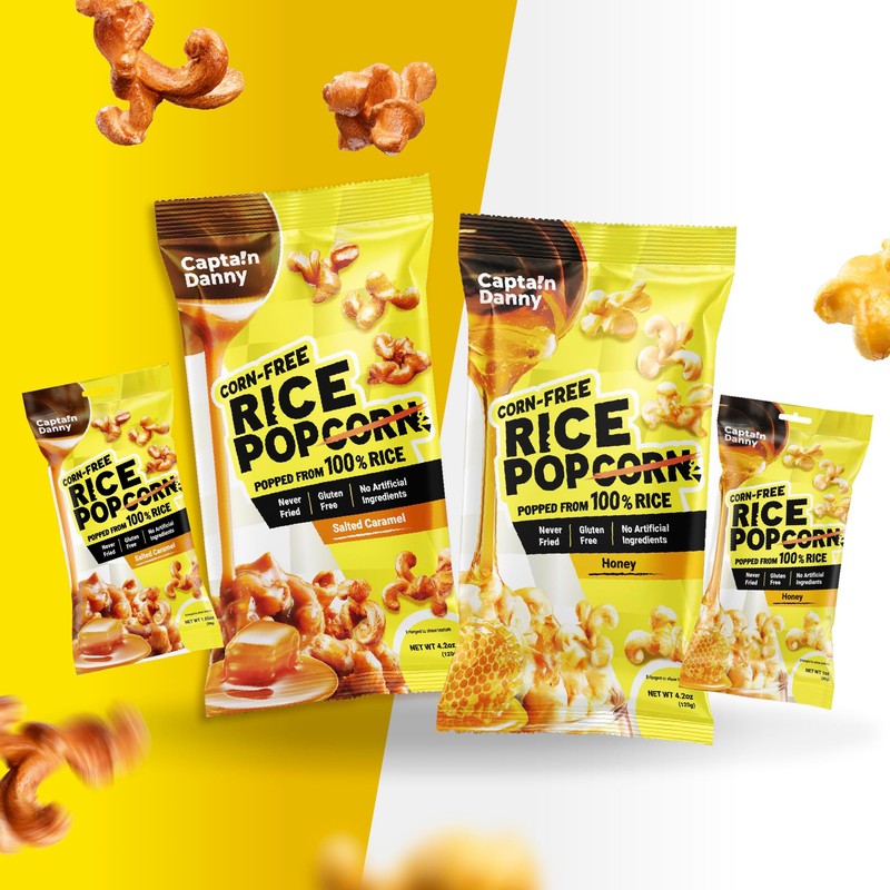 Captain Danny Rice Popcorn Salted Caramel, Corn-Free, Non-Fried, Gluten-Free, Minimally