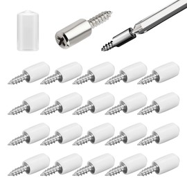 Pack of 20 Shelf Brackets, Shelf Brackets, Shelf Brackets, Screws 7.5 mm, Cupboard Holder, Glass Shelf Support Pins, Shelf Support with Cover