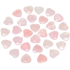 Lvefyti Pack of 40 Heart Stones, Natural Crystals Gemstones, Rose Quartz Stone, Healing Crystal Lucky Stone Love Stones, Crystal Gemstones Set for Chakra Energy Balancing Reiki Chakra Anxiety Relief