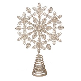 Christmas Tree Topper, Glitter Snowflake Silver Metal Star Tree Topper Perfect for Any Size Christmas Tree Holiday Decor Home Decor Ornament Decorations