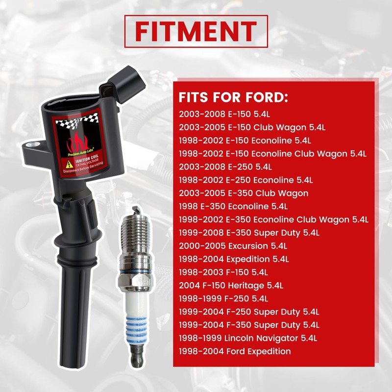 Pindex 8 Pack DG508+SP479 Ignition Coils and Spark Plugs Coil