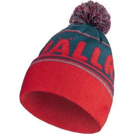 Fjällräven Unisex Pom Hat, Storm/True Red
