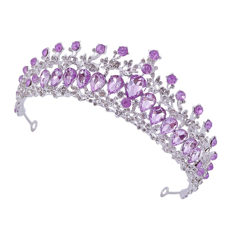 Women Wedding Crown Zinc Alloy Exquisite Rhinestone Bride Crown Hair