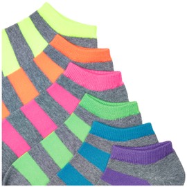 K. Bell Socks womens 6 Pair Pack Fun Pattern and Design Novelty Low Cut No Show fashion liner socks, Rugby Charcoal, 4 10 US