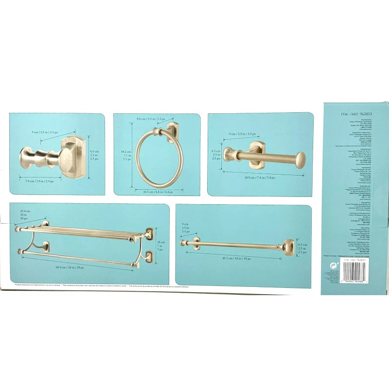 Sheffield Home 5 Piece Bathroom Accessory Set in Brushed Nickel(Silver)