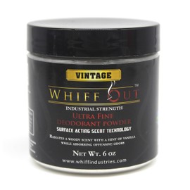 Whiff Out 6oz Vintage Deodorant Powder & 2 oz Classic Spray Mist Bundle- Oil Color and Aerosol Free Spray Eliminate Stale Smoke Aroma On Clothing and Ashtray