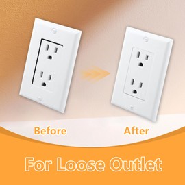 Focxoio 12 Pcs Outlet Spacers,Metal Wall Plate Spacer for Receptacle Repair and Loose Electrical Switches Fix,Leveler and Retainer for Loose Electrical Outlet
