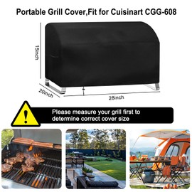 Grill Cover for Nexgrill Stainless Steel 2-Burner Portable Gas Grill, Outdoor Griddle Cover BBQ Covers Waterproof Propane Griddle Cover Outdoor Gas Grill Cover(28" Lx 20" W x 15" H)