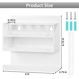 VieFantaisie Dry Erase Marker Holder, Wall Mounted Marker Holder with 10 Slots, Acrylic Marker Holder for Classroom Organization, Sticky Pen Marker Holder for Whiteboard, Office, Classroom, White