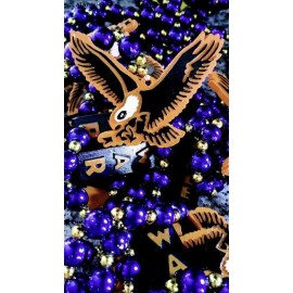 War Eagle Mardi Gras Party Necklace Bead