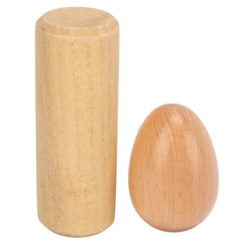 2PCS Wood Egg Shaker Natural Safe Musical Hand Percussion Instrument