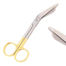Premium O.R Grade Gold Handle SUPERCUT Lister Bandage Scissors 5.5" with ONE Serrated Blade (PC Brand)