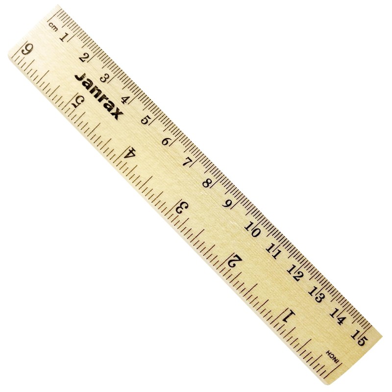 Pack of 4 15cm and 30cm Wooden Rulers