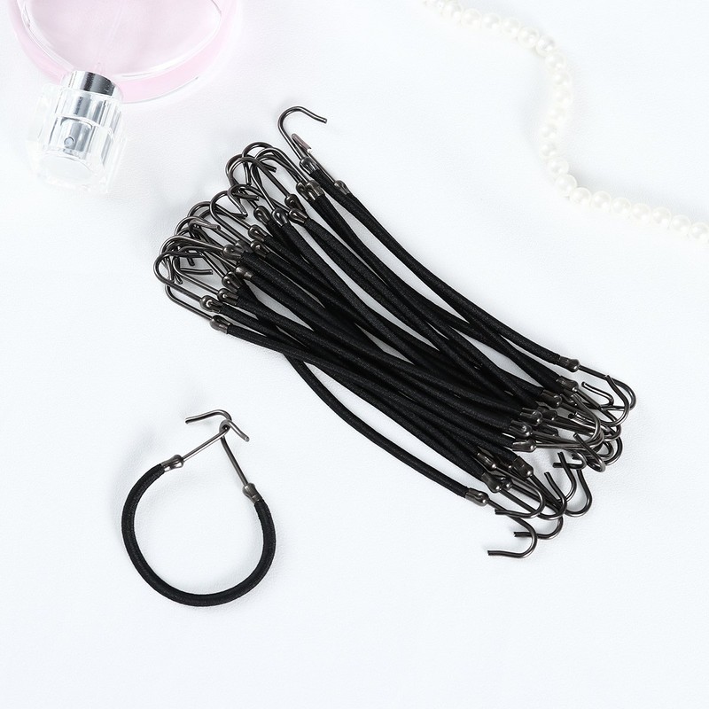 Frcolor Black Hair Hook Ponytail Holder with Hooks Hook Hair