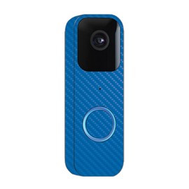 MightySkins Carbon Fiber Skin Compatible with Blink Video Doorbell - Solid Blue | Protective, Durable Textured Carbon Fiber Finish | Easy to Apply and Change Styles | Made in The USA