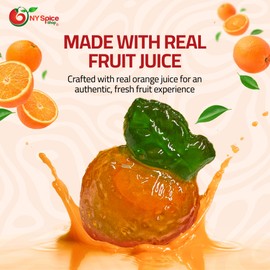 NY Spice Shop Orange Burst Juice Jelly Fruit Candy - 5 Pound Soft and Chewy Fruit Flavored Candy for Party Decoration - Juicy Fruity Gummies Candy - Healthy Chewy Snacks Gifts