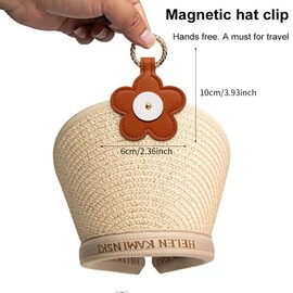 SGERUFZ Flower Hat Clip for Travel Handbag Backpack Luggage Portable Outdoor Women Kids Adults Accessories Hat Companion (Brown)