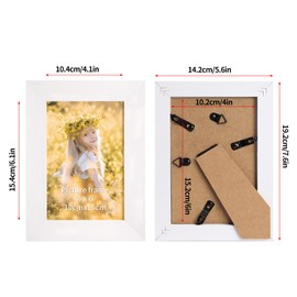 Vasemouh 6x4 Photo Frames Set of 7, White 4x6 Picture Frames for Photos, Prints and Artworks, Tabletop & Wall Mounting