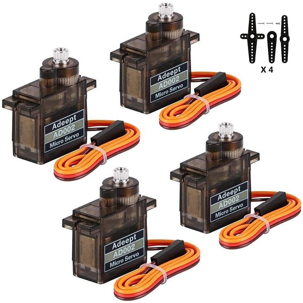 Adeept 4Pcs Micro Servo Motor Kit AD002 9G Servo Motor
