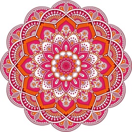 12" Mandala Ethnic Floral #5 Mural Panoramic Wall Decal Sticker Removable Reusable Ornament Meditation Home Office Teen Bedroom Decor