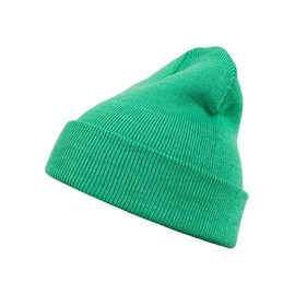 MSTRDS Unisex Strickmütze Basic Flap Beanie - einfarbige, neutrale Wintermütze für Damen und Herren ohne Druck und Stick, ohne Logo - Farbe kelly, Größe one size