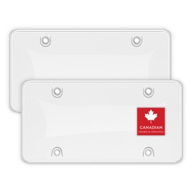 StandardAutoPart Clear License Plate Covers – Unbreakable License Plate Protector Frame for Front & Rear, Fits Standard Canada & USA Plates – UV Resistant, Weatherproof (Clear - Pack of 2)