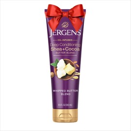 Jergens Shea and Cocoa Hand and Body Lotion for Dry to Extremely Dry Skin, Whipped Body Butter with Vitamins E & B3, Hydrates & Evens Skin Tone, 8.5 Oz