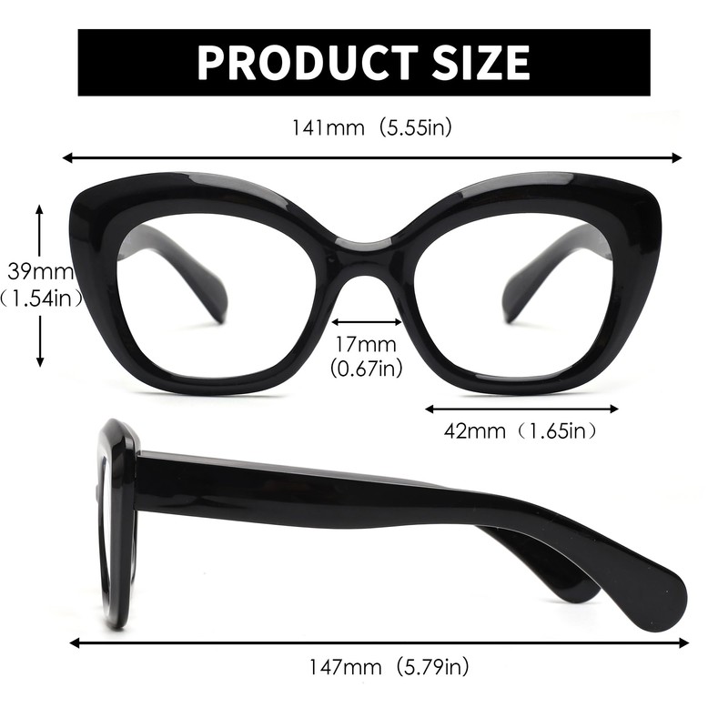 JM 2-Pack Cat-Eye Bifocal Lesebrille für Frauen, Blaues Licht Blocking