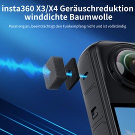 LOMUG 6 Set/Microphone Windmuff for Insta360 X4/ONE X3 Anti-Noise Windbreak Sponge Cushion Effectively Reduces Noise and Improves Sound Quality