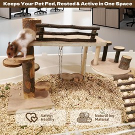 ZYPHOLIE Wooden Hamster Playground (Wood, Large)