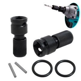 2 Pieces Socket Adapter 1/2 Square Drive to 1/4 Hex Shank, Hex Shank Bit Adapters Impact Wrench Accessories for Impact Wrench Screwdriver Bit Holder