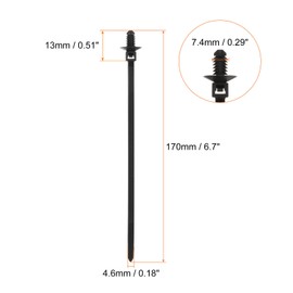 HARFINGTON 100pcs Push Mount Cable Zip Tie 6.7" x 0.18" Nylon Self Locking Cable Strap Thread Style Heavy Duty Snap in Cable Zip Ties for Household Electronic Auto Industry