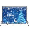 Mocsicka Merry Christmas Backdrop Large Blue Merry Christmas Party Decorations