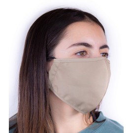 Headmost ComfyMax 3 Layer Fabric Facemask: Water Repellent, Washable & Breathable Face Mask (Khaki1)