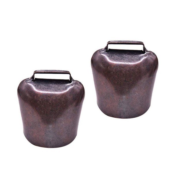 HEALLILY Cow Bell Goat Bell Hanging Bell Small Antique Iron Bell 6.3 x 4.8 x 3 cm 62 g Pack of 2