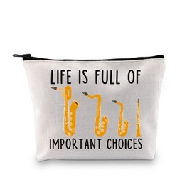 PLITI Saxophone Gifts Saxophonist Gift Musical Instrument Gift Life is Full of Important Choices Saxophone Lover Makeup Bag (Choice Saxophone bagU)