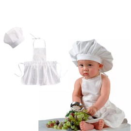Baby Koch Kostüm Set,Neugeborene Baby Koch Kostüm Fotografie Fotos Requisiten Outfits Hut + Schürze,Baby Geburtstag Fotografie Prop