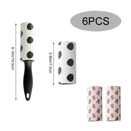 2 Rollers 4 Refills Mini Portable Lint Rollers Lint Roller Refills Sets Tearable Sticky Lint Rollers for Pet Hair, Dust, Lint, Sofa, Bed