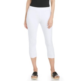 Coolibar UPF 50+ Women's Monterey Summer Capris - Sun Protective (XX-Small- White)