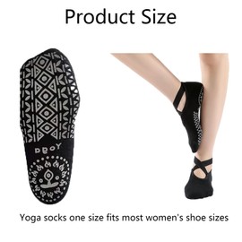 2 Pairs Black Pilates Socks Grip Socks Yoga Socks Non Slip Ballet Socks Non Slip Socks Grip Socks Pilates Grip Socks Non Slip for Pilates Grip Socks Fitness Grip Socks Dance Socks Yoga Socks for Women