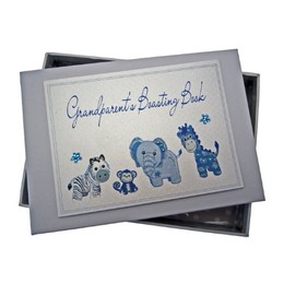 White Cotton Cards Grandparent's Boasting Book Photo Album (Tiny, Blue),12.5x17.5x2.5 cm
