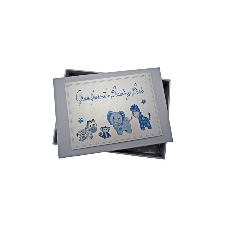 White Cotton Cards Grandparent's Boasting Book Photo Album (Tiny, Blue),12.5x17.5x2.5